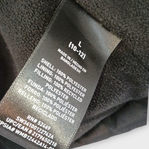 Swiss Tech Sz L Kids Puffer Jacket with Hood Full Zip Lightweight Ski Outdoors - Picture 3 of 6